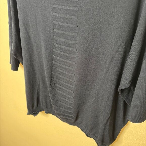 Planet by Lauren G. Sweater Women's One Size Black Cotton Blend Pullover - Picture 3 of 10